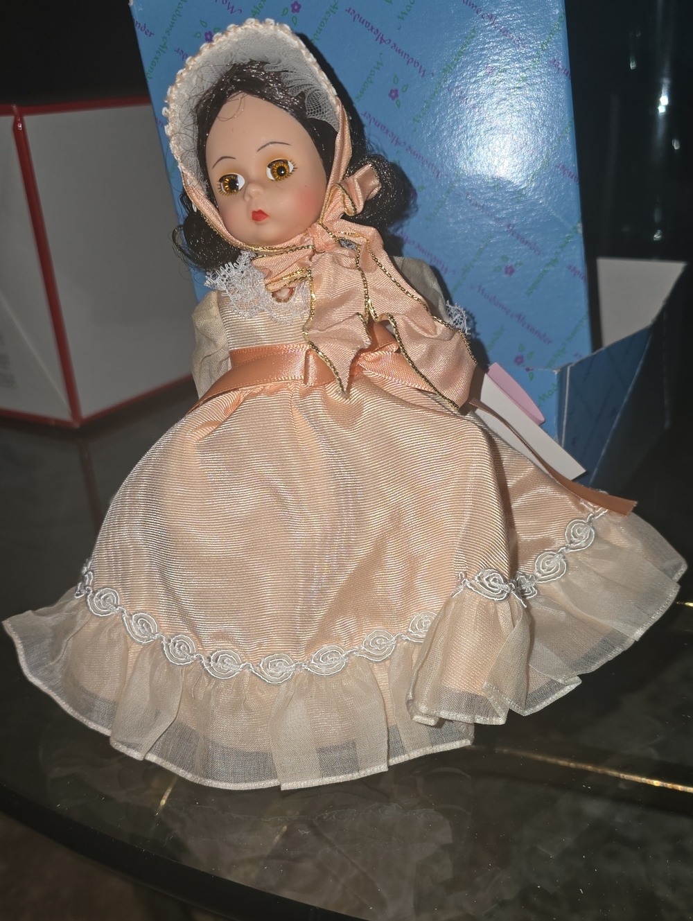 Madame ALEXANDER DOLL Melanie Gone With Wind Satin Ruffle Dress Lace Vintage